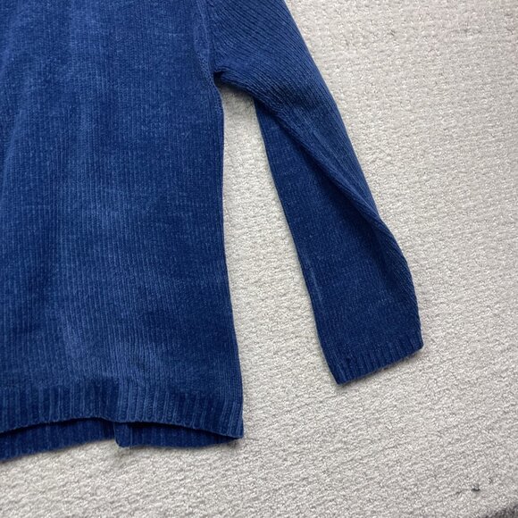 VTG Daniel Laurent Blue Fair isle Mock Neck Sweater Nordic Women L Scandinavian - Picture 12 of 13